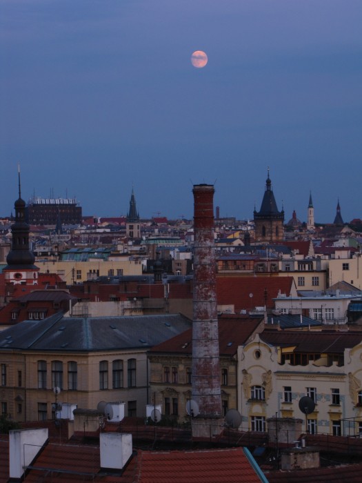 Moon over Prague