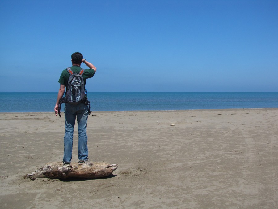 Me watching the Beach at the Ebro Delta