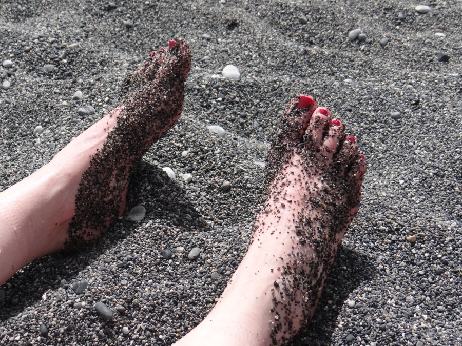 Kaddi's feet at Agia Roumeli beach