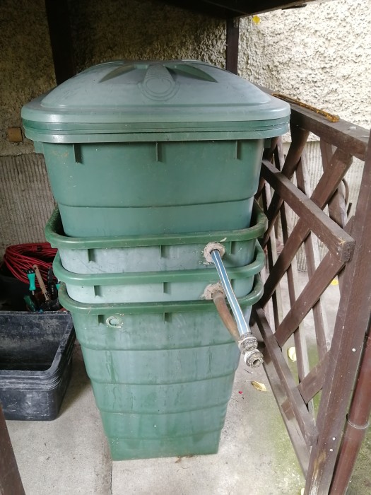 Rain Collection Barrels stowed away